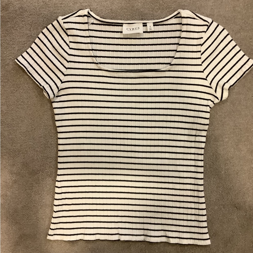 Cyrus Monochrome Striped Tee